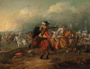 A Cavalry Engagement by Jan von Huchtenburgh