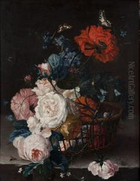 Corbeille De Fleurs Sur Un Entablement - view 1