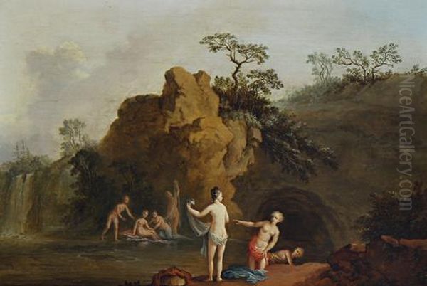 Romantic Landscape With Bathers - view 1