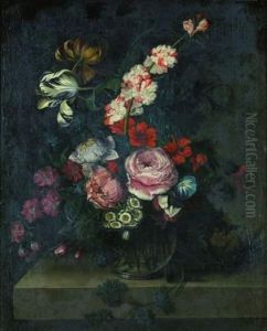 Bouquet De Fleurs Sur Un Entablement by Jan Van Huysum