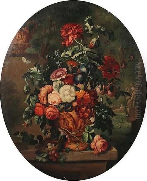 Still Life Of Flowers In A Classical Urn - view 1
