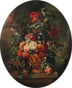 Still Life Of Flowers In A Classical Urn