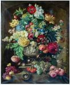 Still-life With Flowers In A Classical Urn by Jan Van Huysum