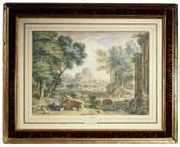 Arcadianlandscape With Herdsmen - view 1