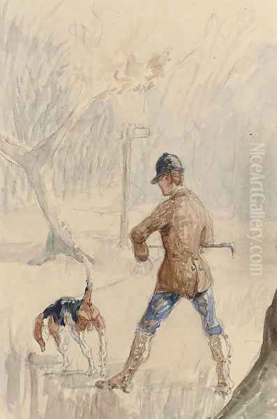 Chasseur et chien - view 1