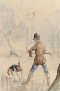 Chasseur et chien by Henri De Toulouse-Lautrec