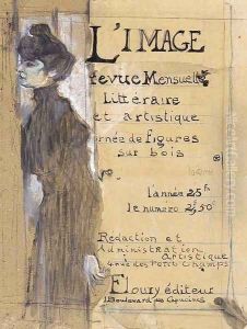 L'Image--Marthe Mellot debout de profil by Henri De Toulouse-Lautrec