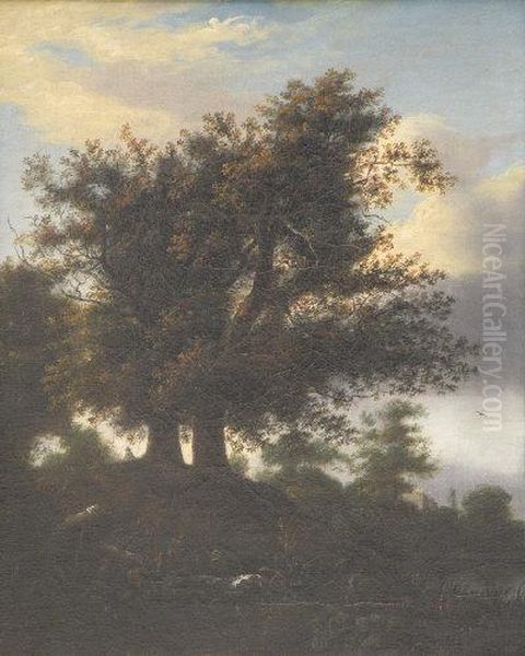 A Traveller In A Wooded Landscape - view 1