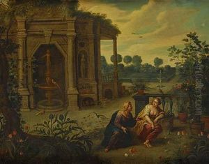 Vertumno Y Pomona En Un Jardin Con Capricho Arquitectonico