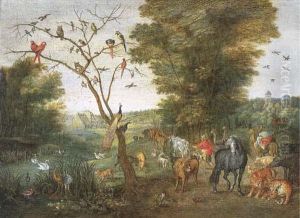 Noah Herding Animals Towards The Ark
