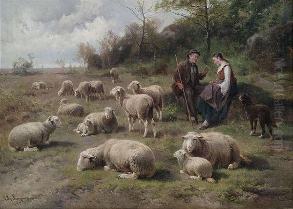 Shepherds With Their Flock - view 1
