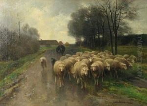 A Shepherdess With Her Flock A Shepherdess With Her Flock