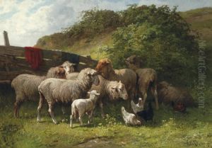 Sheep And Poultry Near The Fence (1873)