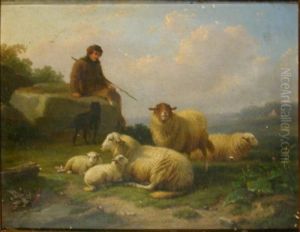Shepherd With His Flock by Cornelis van Leemputten