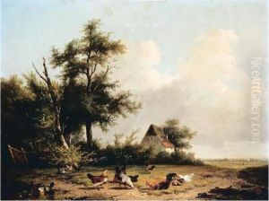 Poultry Feeding by Cornelis van Leemputten