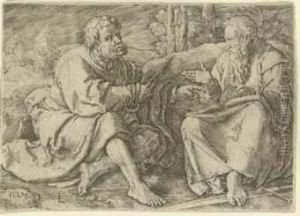 Saints Peter And Paul Seated In A Landscape