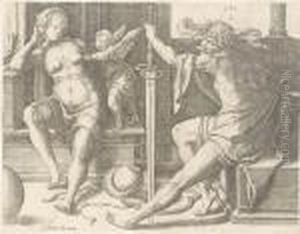 Mars, Venus And Cupid by Lucas Van Leyden