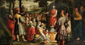 La Predication De Saint Jean Baptiste by Lucas Van Leyden