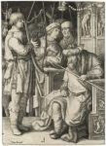 David Spielt Vor Saul Die Harfe by Lucas Van Leyden