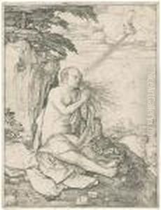 Saint Mary Magdalen In The Desert. by Lucas Van Leyden