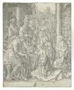 Esther Before Ahasueras. by Lucas Van Leyden