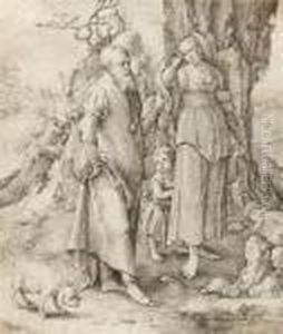 Abraham Verstost Hagar Und Ismael by Lucas Van Leyden