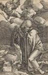 David In Prayer by Lucas Van Leyden