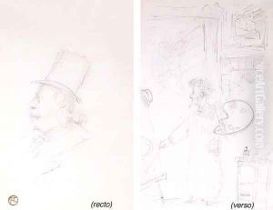 Tete d'homme au chapeau haut-de-forme by Henri De Toulouse-Lautrec