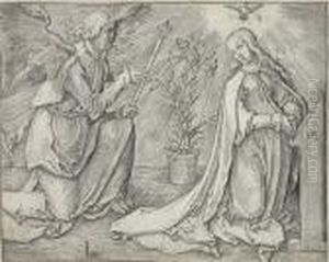 The Annunciation (bartsch 35) by Lucas Van Leyden