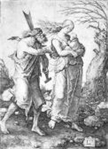 Kupferstich Auf Feinstrukturiertem Butten Mit Wasserzeichen Kupferstich Auf Feinstrukturiertem Butten Mit Wasserzeichen