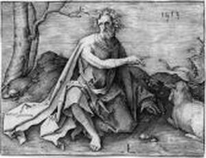 Johannes Der Taufer In Der Wuste by Lucas Van Leyden