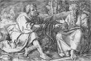 Die Hll. Petrus Und Paulus In by Lucas Van Leyden