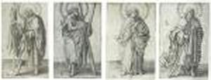 St Andrew; St John The Evangelist; St James The Greater; St Judas Thaddeus by Lucas Van Leyden