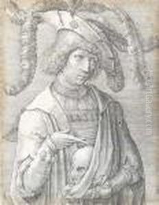 Young Man With A Skull by Lucas Van Leyden