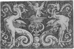 Ornament Mit Zwei Sphinxen.
