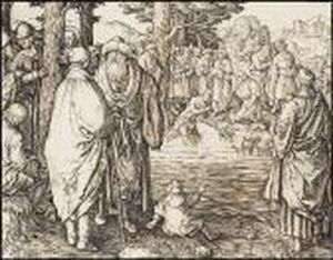 The Baptism Of Christ In The Jordan by Lucas Van Leyden