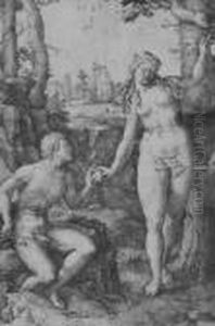 Plate From The History And Fall Of Man by Lucas Van Leyden