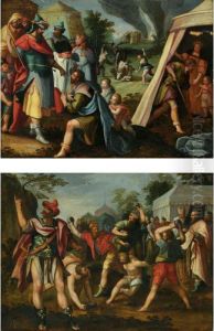 The Trial And Stoning Of Achan And His Family; The Stoning Of An Old Testament Figure by Lucas Van Leyden