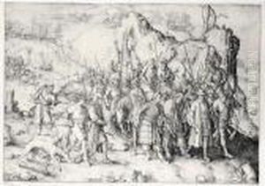 The Conversion Of St Paul (new Hollstein 107) by Lucas Van Leyden