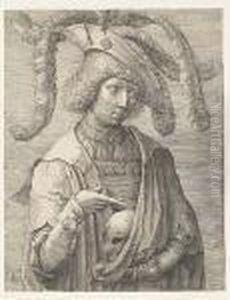 Young Man With A Skull by Lucas Van Leyden