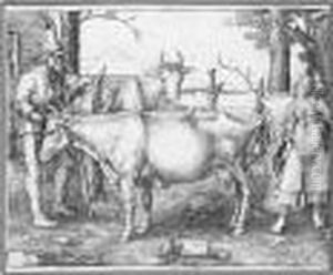 The Milkmaid (b.vii, The New Holl.158) by Lucas Van Leyden