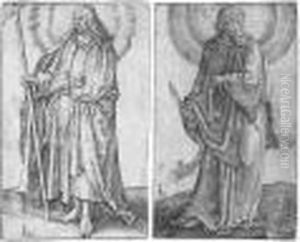 St Bartholomew; And St Philip (the New Hollstein 94; And 95) by Lucas Van Leyden