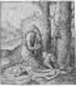 St Jerome In The Desert (holl.113) by Lucas Van Leyden