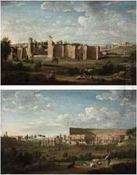 The Baths Of Caracalla, With The Lateran Beyond, Rome - view 1