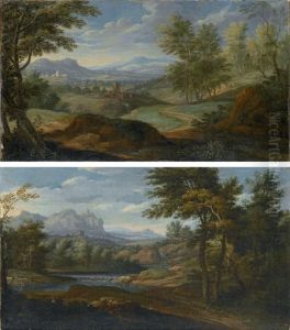 Paesaggio Boscoso; E Paesaggio Fluviale by Hendrik Frans van Lint (Studio Lo)