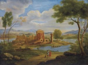 Paesaggio Lacustre Con Borgo E Rovine by Hendrik Frans van Lint (Studio Lo)