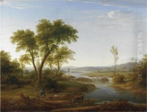 Paesaggio Fluviale Con Figure E Animali
