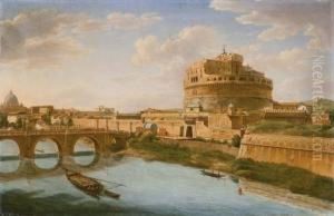 The Tiber, Rome, With The Ponte 
And Castel Sant' Angelo, The Basilica Of St. Peter's Beyond