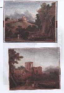 A) Capriccio Romano Con Tomba Di Cecilia Metella (?)
B) Capriccio Romano Con Tempietto Di Vesta (?) by Hendrik Frans van Lint (Studio Lo)