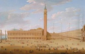The Piazza San Marco With The Piazzetta, Venice by Hendrik Frans van Lint (Studio Lo)